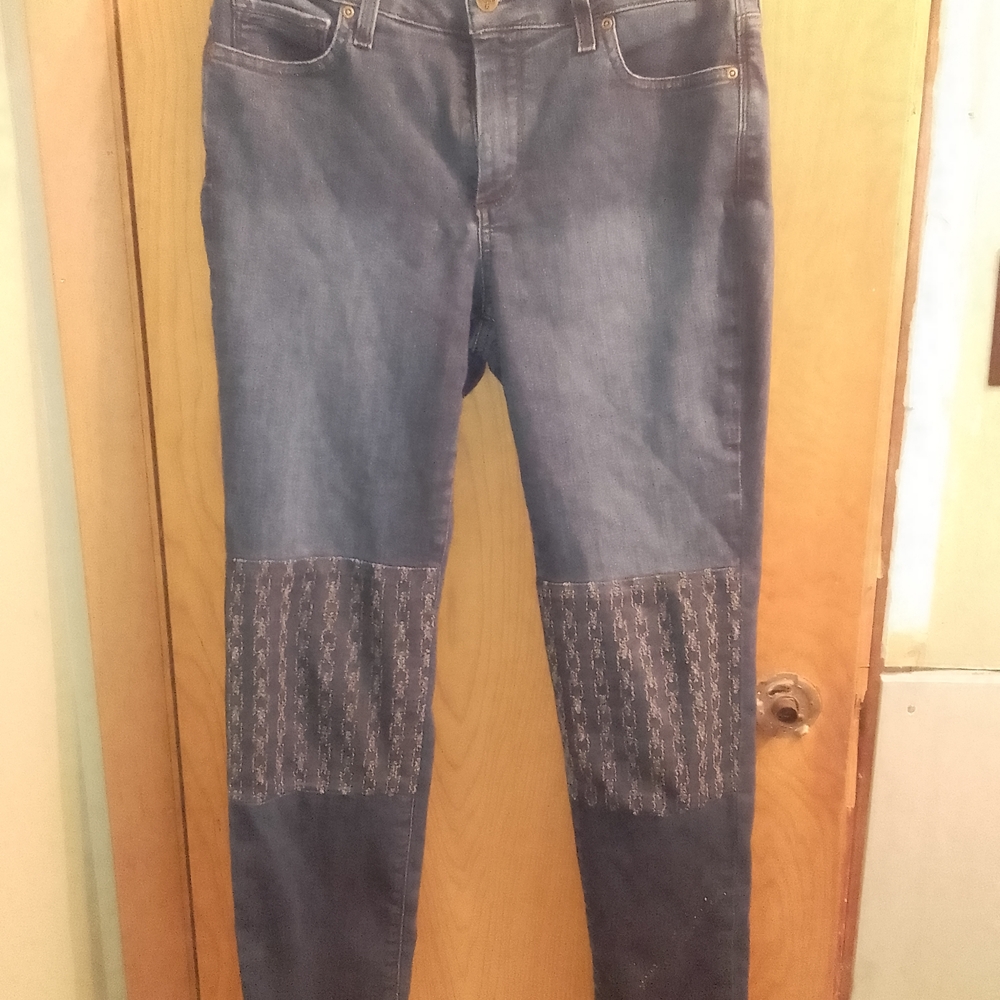 NYDJ Straight Leg Jeans with Patterned Detail